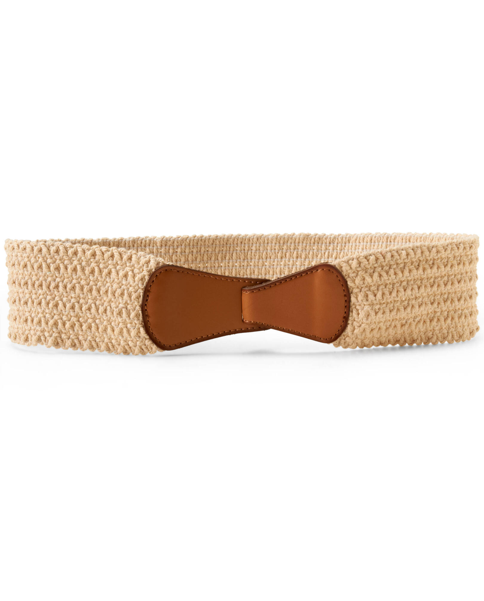 Stretch Belt With Leather Clasp
