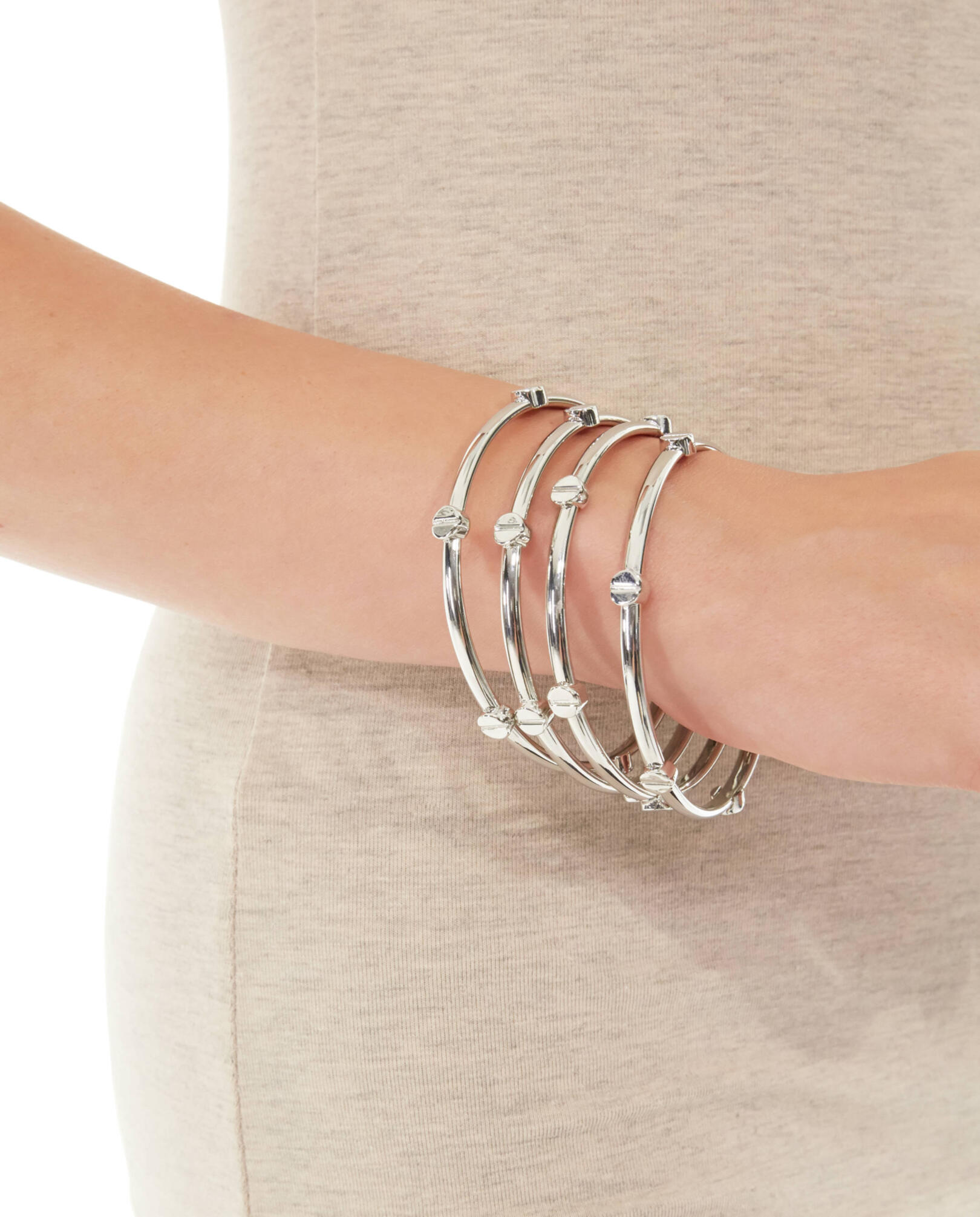 Silver Amor Bangle Set